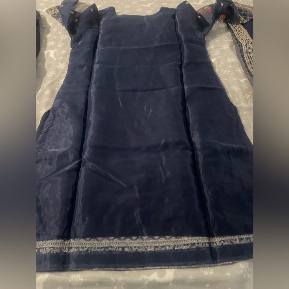 Pakistani 3 pieces organza dress with embroidery and stone work - Picture 8 of 11